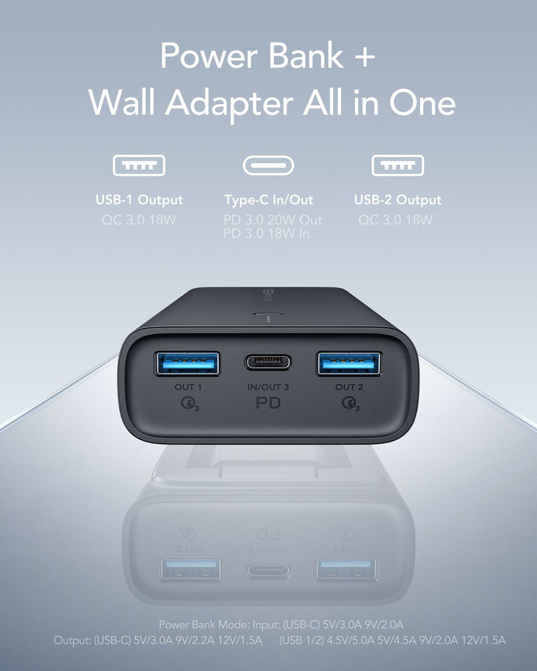 Bateria zewnętrzna (Powerbank) VEGER ACE100 - 10 000mAh Quick Charge PD 20W (W1146)