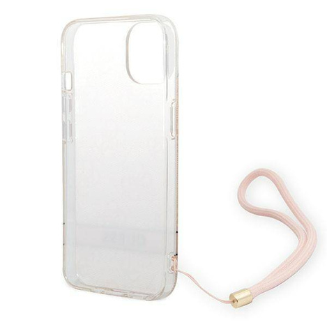 Oryginalne Etui IPHONE 14 PLUS Guess Hardcase 4G Print Strap (GUOHCP14MH4STP) różowe
