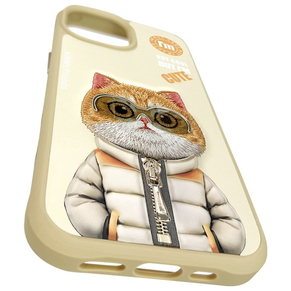 Nimmy etui iPhone 15 6.1" khaki           Cool&Cute 2.0 Cat