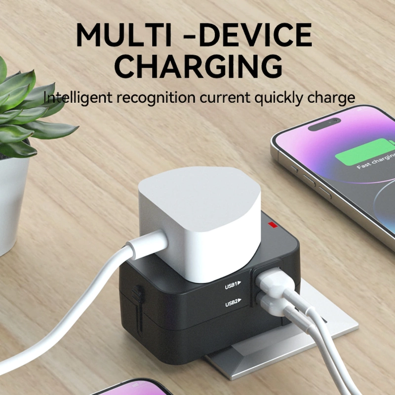 Wozinsky WUTWC Reiseadapter universal 24W EU / US / AUS / UK / 2x USB-A - Schwarz