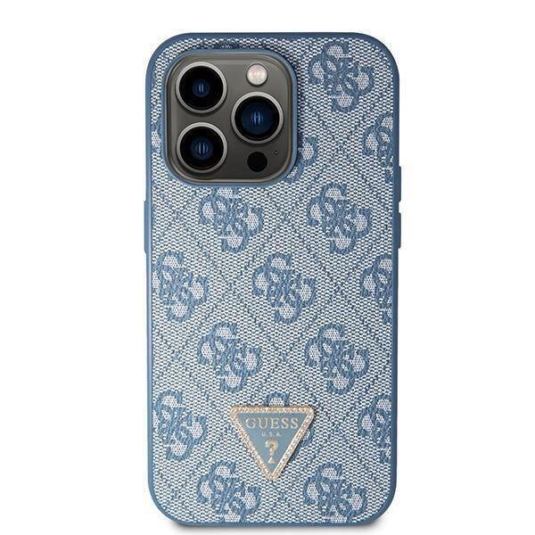 Original Handyhülle APPLE IPHONE 15 PRO Guess Hardcase Crossbody 4G Metal Logo (GUHCP15LP4TDSCPB) blau