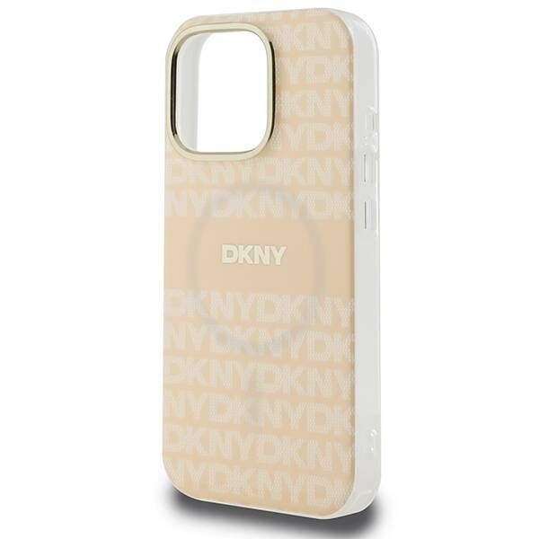 DKNY DKHMP16LHRHSEP iPhone 16 Pro 6.3" różowy/pink hardcase Repeat texture patern & Stripe MagSafe