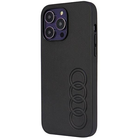 Audi Synthetic Leather iPhone 14 Pro Max 6.7" czarny/black hardcase AU-TPUPCIP14PM-TT/D1-BK