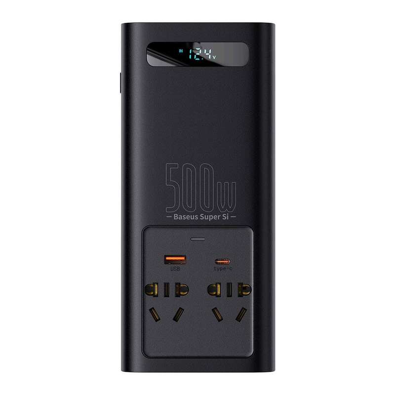 Baseus Auto-Wechselrichter 150W 12V / 500W 220V (EU- und CN-Stecker) schwarz (CGNB000101)