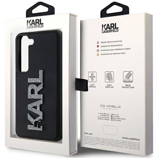Karl Lagerfeld 3D Rubber Glitter Logo case for Samsung Galaxy S23 - black