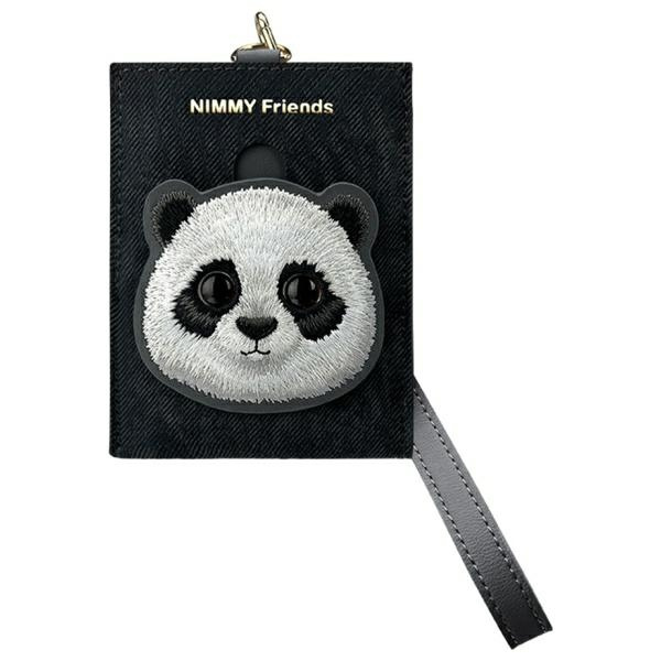 Nimmy Zestaw 3w1 torebka na telefon + portfel + etui na lokalizator czarny/black Big Eyed Pet 2.0 Panda