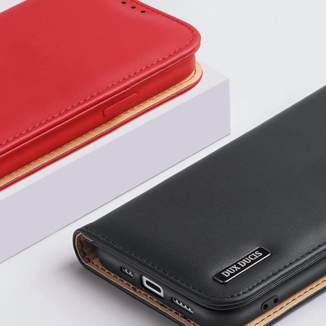 Dux Ducis Hivo iPhone 15 Plus RFID Blocking Wallet Case - Black