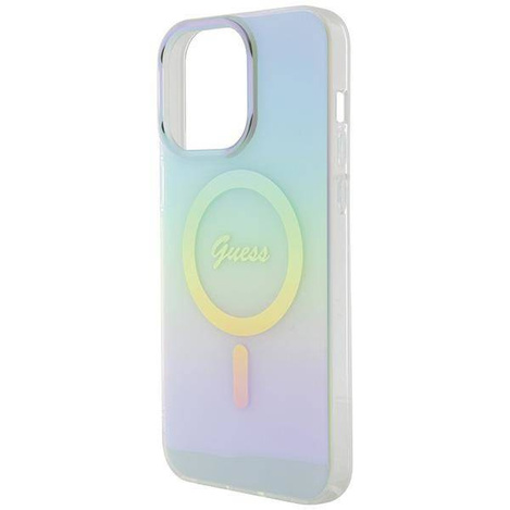Guess IML Iridescent MagSafe Hülle für iPhone 15 Pro – Türkis