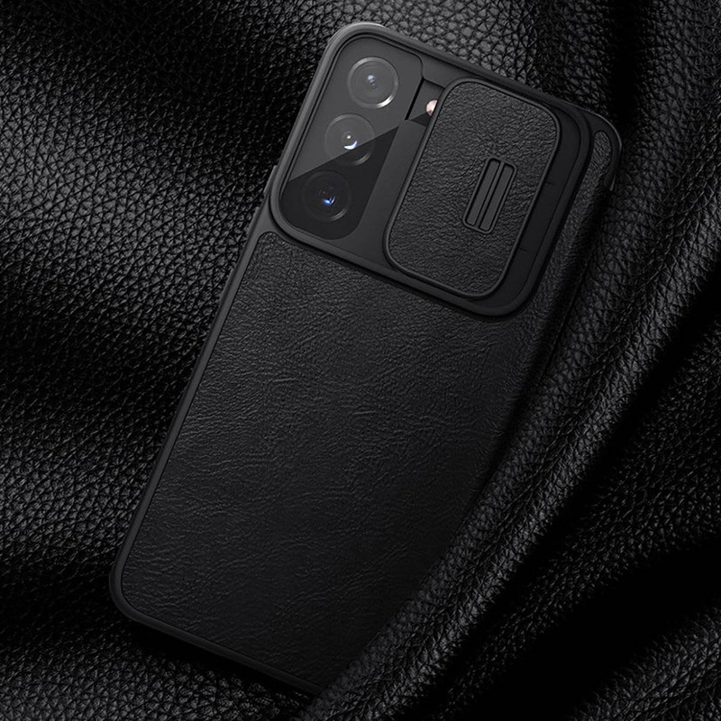 Nillkin Qin Leather Pro Case Hülle für Samsung Galaxy S22+ (S22 Plus) Kameraschutz Holster Cover Flip Cover Schwarz