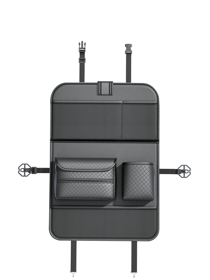 Organizer samochodowy na fotele przednie składany z przegródkami D03-B czarny