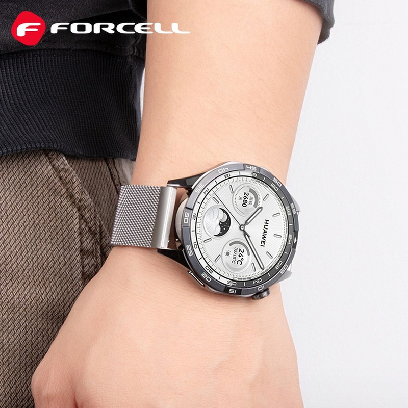 Pasek do Samsung Galaxy Watch Forcell F-Design FS11 magnetyczny stal 20 mm czarny
