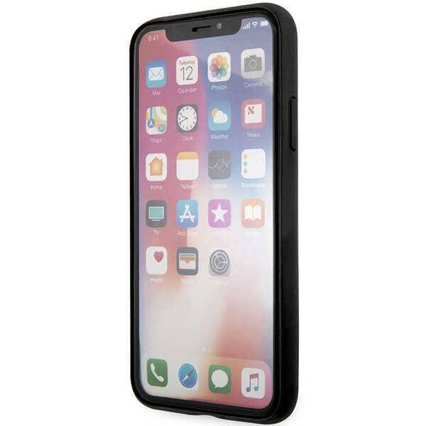 Original Handyhülle IPHONE X / XS Guess Hardcase 4G Big Metal Logo (GUHCPX4GMGGR) grau