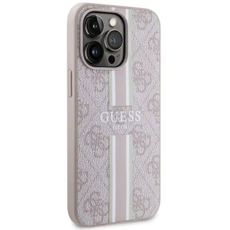 Guess GUHMP13LP4RPSP iPhone 13 Pro / 13 6,1" rosa/rosa Hartschale 4G bedruckte Streifen MagSafe