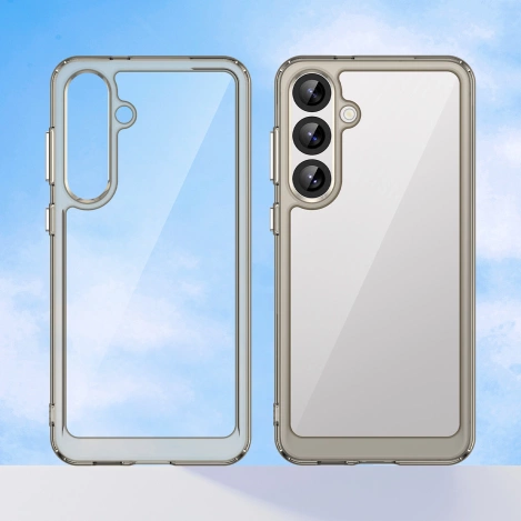 Etui silikonowe Outer Space Case z żelową ramką do Samsung Galaxy S25+ - przezroczysto-czarne