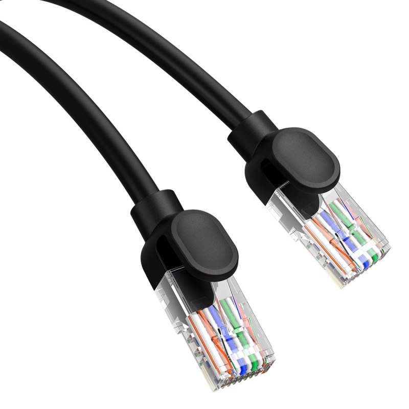 Baseus High Speed ​​Cat 5 RJ-45 1000 Mbit/s Ethernet-Kabel 8 m rund – Schwarz