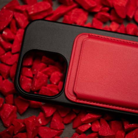 Portfel magnetyczny Leather Mag Wallet czerwony