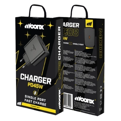 MOONX wall charger MC08 PD 45W 1xUSB-C Black