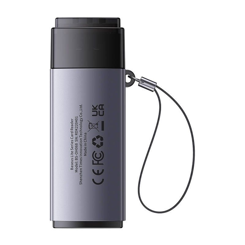 Baseus Lite Series adapter czytnik kart SD/TF USB szary (WKQX060013)