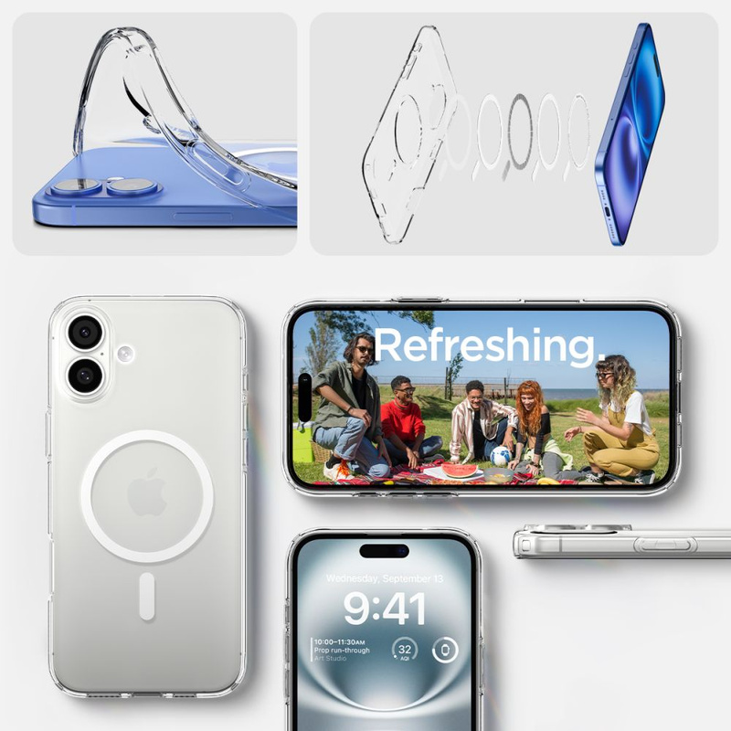 ETUI SPIGEN LIQUID CRYSTAL MAG MAGSAFE IPHONE 16 CLEAR