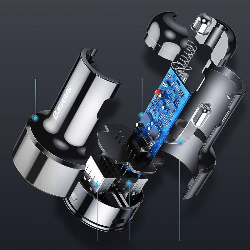 Baseus Magic Series PPS - ładowarka samochodowa Quick Charge 4.0+ / QC3.0 45W 6A czarny (CCMLC20C-01)