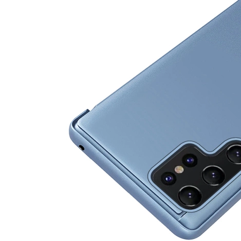 Clear View Case für Samsung S24 Ultra mit Klappe – blau