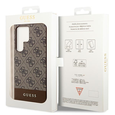 Oryginalne Etui GUESS Hardcase GUHCS24LG4GLBR do SAMSUNG S24 Ultra (4G Bottom Stripe / brązowy)