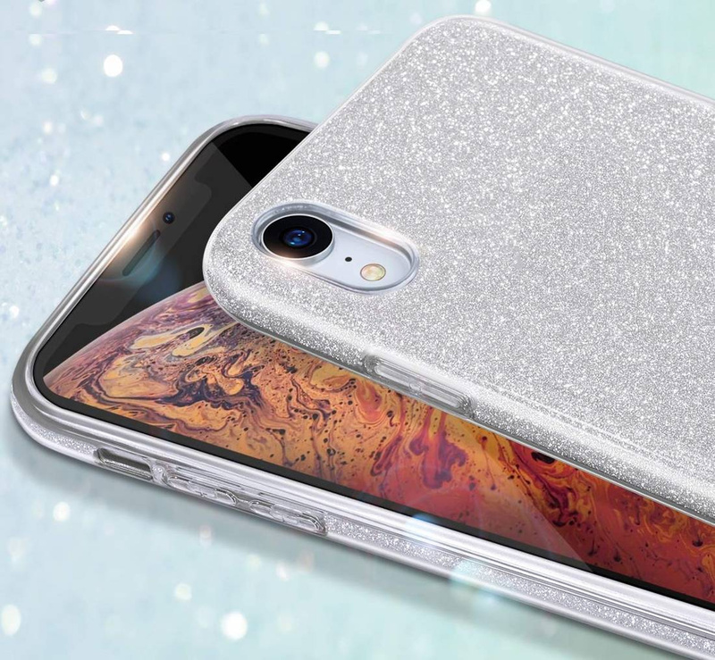 Nakładka Glitter 3w1 do Motorola Moto E22 / E22i srebrna