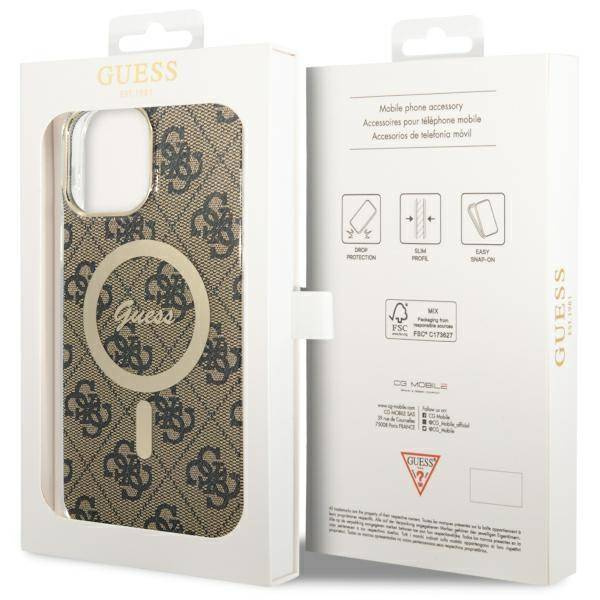 Guess GUHMP13XH4STW iPhone 13 Pro Max 6.7&quot; brown/brown hardcase 4G MagSafe