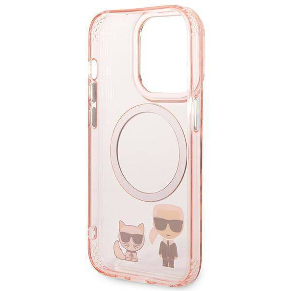Karl Lagerfeld KLHMP14XHKCP iPhone 14 Pro Max 6.7" Hardcase pink / pink Karl & Choupette Aluminium Magsafe