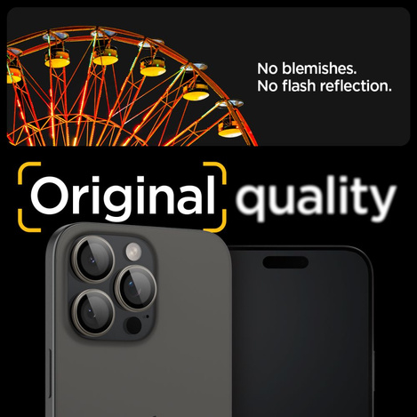 Osłona aparatu Spigen Optik.tR EZ Fit Camera Protector na iPhone 14 Pro / Pro Max / 15 Pro / Pro Max - tytan naturalny 2 szt.
