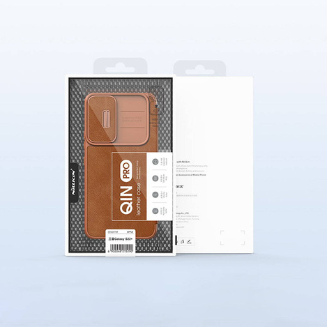 Nillkin Qin Leather Pro Case Hülle für Samsung Galaxy S22+ (S22 Plus) Kameraschutz Holster Cover Flip Cover Schwarz
