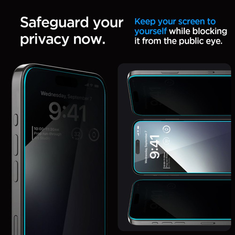 SZKŁO HARTOWANE SPIGEN GLAS.TR ”EZ FIT” IPHONE 15 PRIVACY