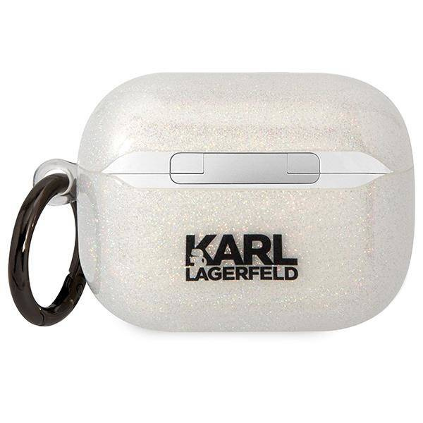Oryginalne Etui APPLE AIRPODS PRO Karl Lagerfeld Gliter Karl&Choupette (KLAPHNKCTGT) transparentne