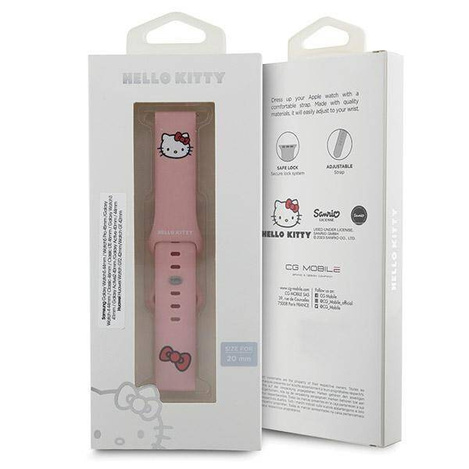 Hello Kitty Silicone Kitty Head - Pasek uniwersalny do smartwatcha 20 mm (różowy)