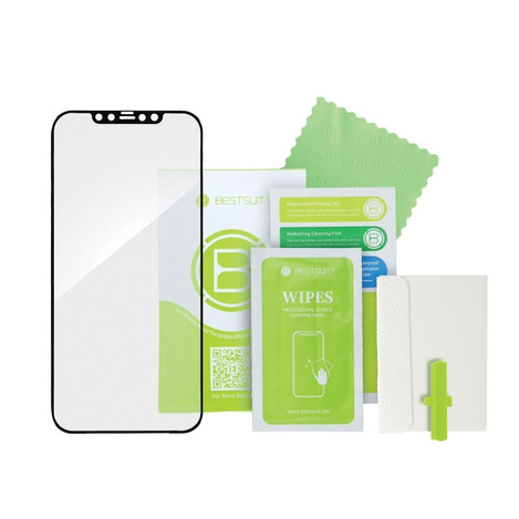 Szkło hybrydowe Bestsuit Flex-Buffer 5D z powłoką antybakteryjną Biomaster do iPhone 12 Pro Max czarny