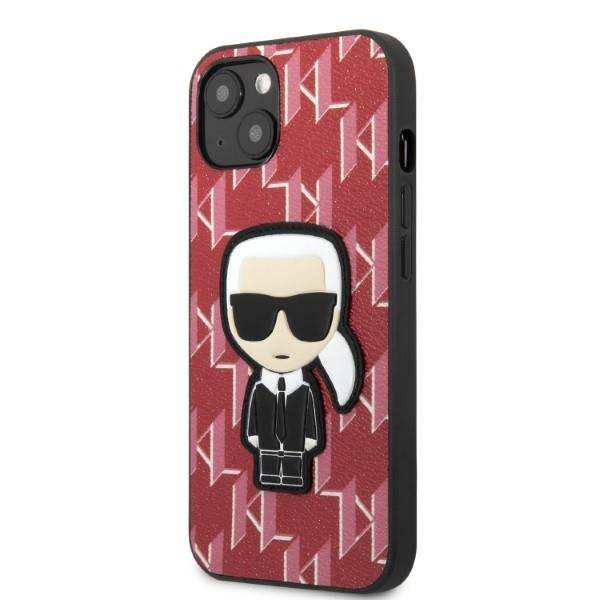 Original Case IPHONE 13 MINI Karl Lagerfeld Hardcase Monogram Ikonik Patch red
