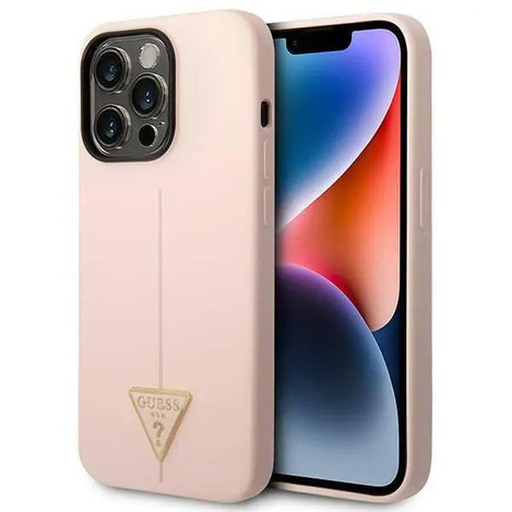 Guess Silicone Triangle Logo - Etui iPhone 14 Pro Max (różowy)