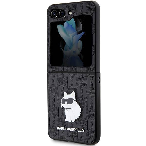 Oryginalne Etui KARL LAGERFELD Hardcase KLHCZF5SAPCHNPK do Samsung Z Flip 5 (Saffiano Mono Choupette PIN / czarny)