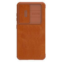 Nillkin Qin Leather Pro Case für Samsung Galaxy S23+ Flip Cover Kameraabdeckung braun