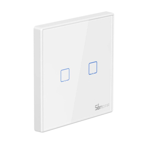 Sonoff T2EU2C-RF dwukanałowy dotykowy włącznik światła przełącznik przycisk Wi-Fi na pilot 433 MHz  biały (M0802030010)