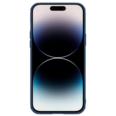 Nillkin CamShield Leather S Case etui iPhone 14 Pro pokrowiec z osłoną na aparat niebieskie