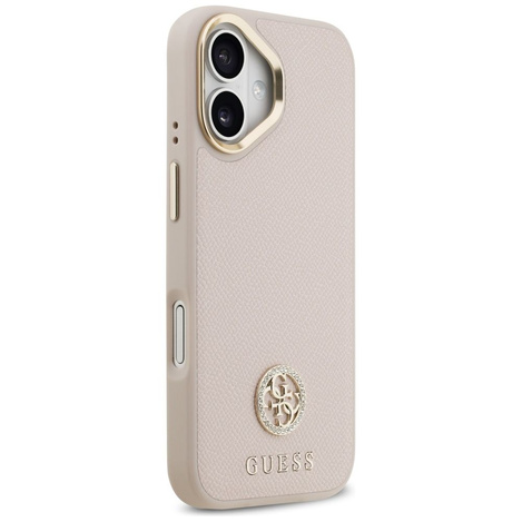 GUESS futerał do IPHONE 17 kompatybilny z MagSafe GUHMP17SPGCRMDEP (PU W/ Grained Strass Logo) różowy