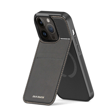 3-in-1-Hülle für iPhone 13 Pro mit MagSafe Wallet RFID-blockierender Ständer Dux Ducis Rafi Mag – Schwarz