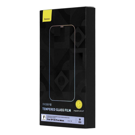 Baseus Full Screen Tempered Glass for iPhone 12 Pro Max with Speaker Cover 0.4mm + Mounting Kit
