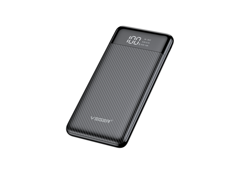Bateria zewnętrzna (Powerbank) VEGER L11 - 10 000mAh LCD czarny (W1087)