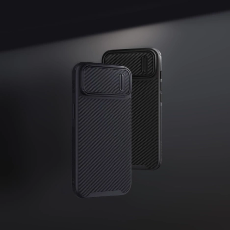 Nillkin Synthetic Fiber S Case iPhone 14 Pro case with camera cover, black