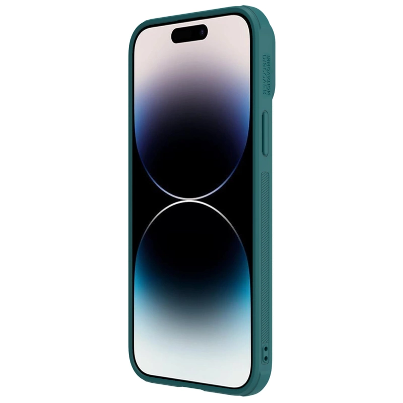 Nillkin CamShield Leather S Case etui iPhone 14 Pro Max pokrowiec z osłoną na aparat zielone