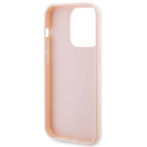 Karl Lagerfeld 3D-Gummi-Glitzer-Logo-Hülle für iPhone 15 Pro Max – Rosa