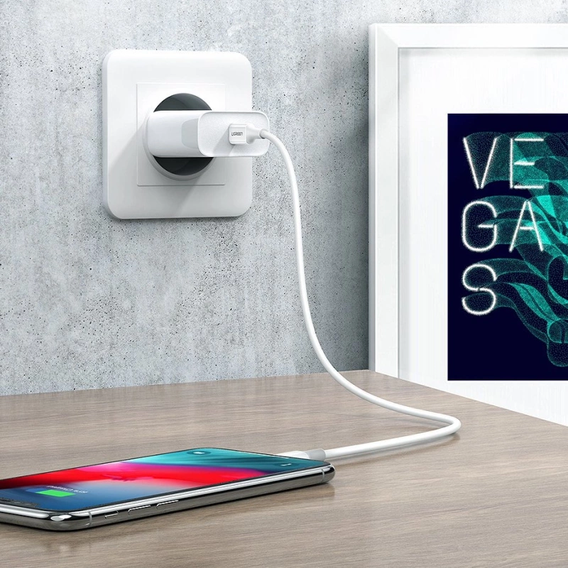 Ugreen kabel przewód USB Typ C - Lightning MFI 1m 3A 18W biały (10493)