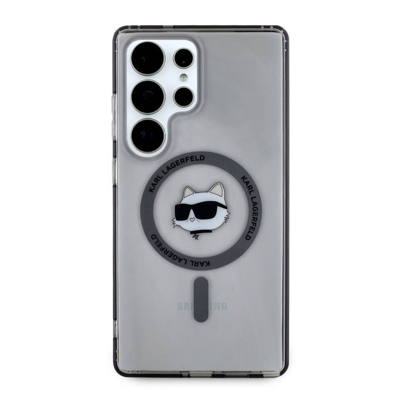 Etui Karl Lagerfeld Button Choupette Head Printed Logo MagSafe Samsung Galaxy S25 Ultra czarny